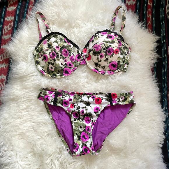 Seafolly Anthropologie 2 piece Floral Bikini US 6 / Small - Picture 1 of 10